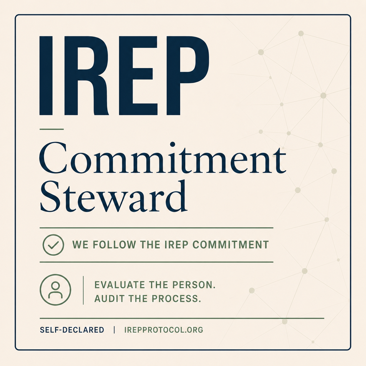IREP Commitment square badge